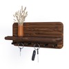 Jemyxhw Key Rack with Shelf and 6 Hooks, Wooden Key