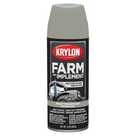 Krylon Farm & Implement Spray Paint, High Gloss, Massey Ferguson Gray, 12 oz
