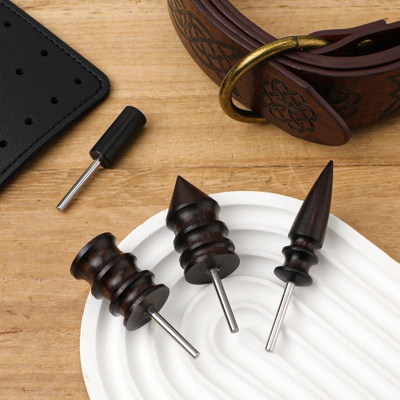 4pcs Leather Burnisher Bits for Rotary Tool, 4 Styles Leather