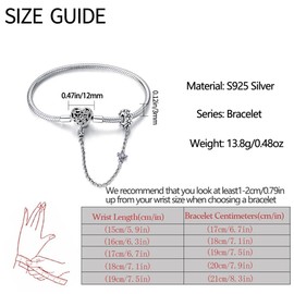 Pandach Women's Bracelet 925 Sterling Silver Bracelets Moments Snake Link Bracelet Valentine's Day Mother's Day Birthday Christmas Gift, 2017