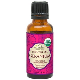 US Organic 100% Pure Geranium Essential Oil - USDA Certified Organic, Steam Distilled - W/Euro droppers (More Size Variations Available) (30 ml / 1 fl oz)