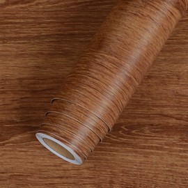 A-b-cil Dark Wood Contact Paper 400" X 16" Walnut Wood Wallpaper Peel and Stick Stickers Waterproof Kitchen Cabinet Contact Paper Wood Grain Vinyl Wrap