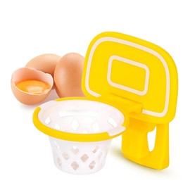 Separador de yema de huevo, diseño divertido de aro de baloncesto, separación eficiente de yema de huevo, amarillo