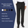Mens Classic Fit Flat Front Hidden Expandable Waist Dress Pants