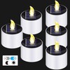 Solar Tea Lights,6PCS Waterproof Solar Power Tealights Outdoor,Flameless Flickering LED
