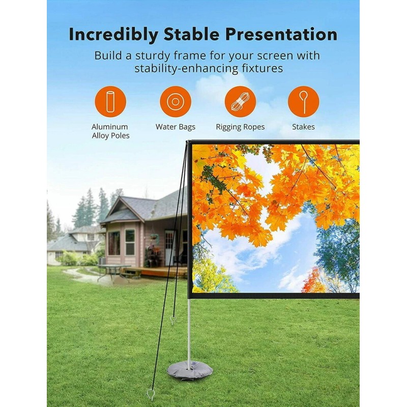 TaoTronics HP027 100" inch Projector Screen with Stand 16:9 HD