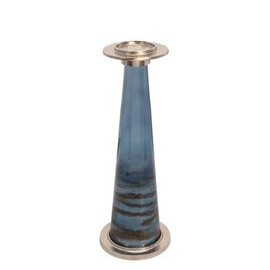Blue Clear Pillar Candle Holders - Size: 19" Pillar Candle Holder
