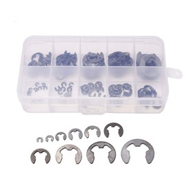 SENRISE E-Clip Retaining Snap 120Pcs 10Size Stainless Steel Internal Circlip Ring Assortment Kit 1.5/2/3/4/5/6/7/8/9/10 mm with Plastic Box