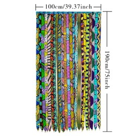 African Ankara Kente - Cortina multicolor con cinta para puerta, estilo bohemio hippie, tamaño personalizable, diseño clásico, sala de estar, recámara, 75 x 39 pulgadas