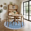 Scalloped Round Rug 6ft, Small Area Rugs Solid Blue Rug