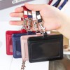 Teskyer Badge Holder with Lanyard, Leather ID Name Badge Card