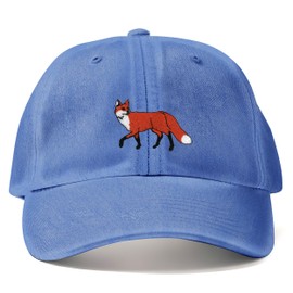 Purple Print House Embroidered Fox Vintage Dad Cap Hat Embroidery Baseball Cap Men Women Unisex Gifts, One Size, Cornflower