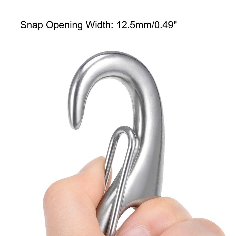 sourcing map Spring Gate Snap Hook 70mm/2.75", 304 Stainless Steel,