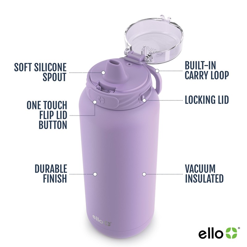 Ello Cooper 22oz Stainless Steel Water Bottle with Straw and