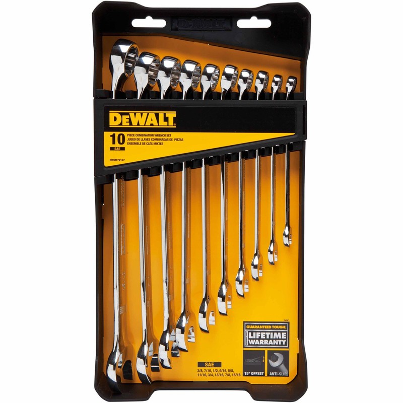 DEWALT Combination Wrench Set, SAE, 10 Piece (DWMT72167)