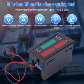 Nimomo Digital Voltage Current Meter Panel, 5-in-1 Digital Volt Amp Watt KWh Meter, AC 80-300V 100A LCD Display Ammeter Voltmeter Amperage Voltage Power Meter Energy Monitor Multimeter with CT