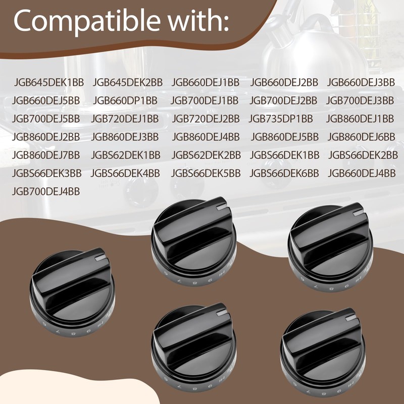 WB03X24759 Gas Stove Knobs Replacements Compatible with GE 222D5793 JGB720DEJ2BB