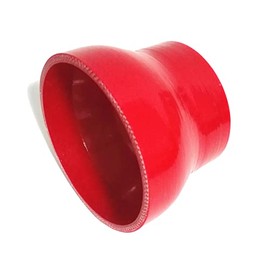 AotoKoop AotoKoop ID 3" to 4" Silicone Straight Reducer, Length 4" (102mm), 4-Ply Reinforced Wall Thickness 0.2 (5mm), High Performance Automotive Pure Silicone Coupler Hose, Red