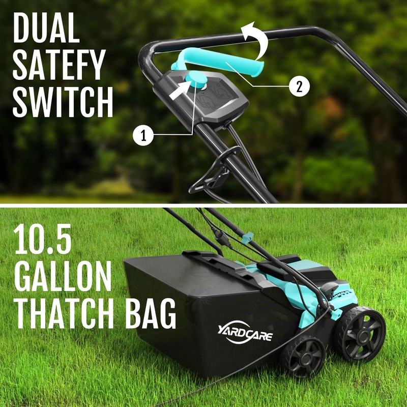 2-in-1 Scarifier and Dethatcher – Deep Soil Revitalization with High-Torque