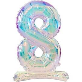 Folat 62953 Palloncino numeri 8 Iridescente 72 cm - Senza elio - Decorazioni per Compleanno, Baby shower, Matrimoni e Anniversario
