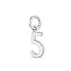 925 Sterling Silver Small Polished Number Five Charm For Little