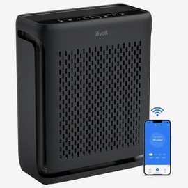 LEVOIT Vital 100S Air Purifier for Home Large Room Bedroom Up to 1110 Ft² with Light Sensors, Smart WiFi, HEPA Sleep Mode for Pets, Allergies, Dust - Color: Black