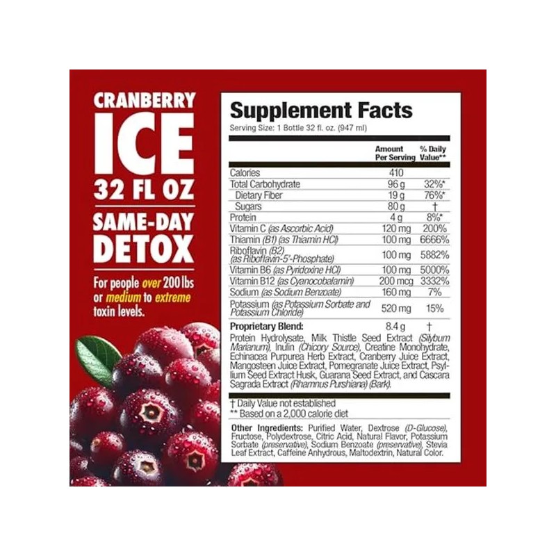 Rescue Detox Ice Sabor Arándano Limpieza Rápida 32oz