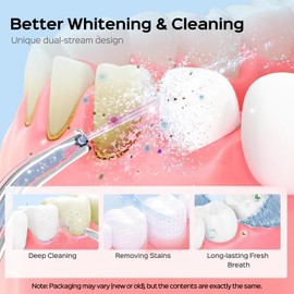 ADA Accepted C20 Water Dental Flosser Pick, Whitening Set White