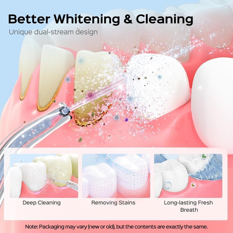 ADA Accepted C20 Water Dental Flosser Pick, Whitening Set White