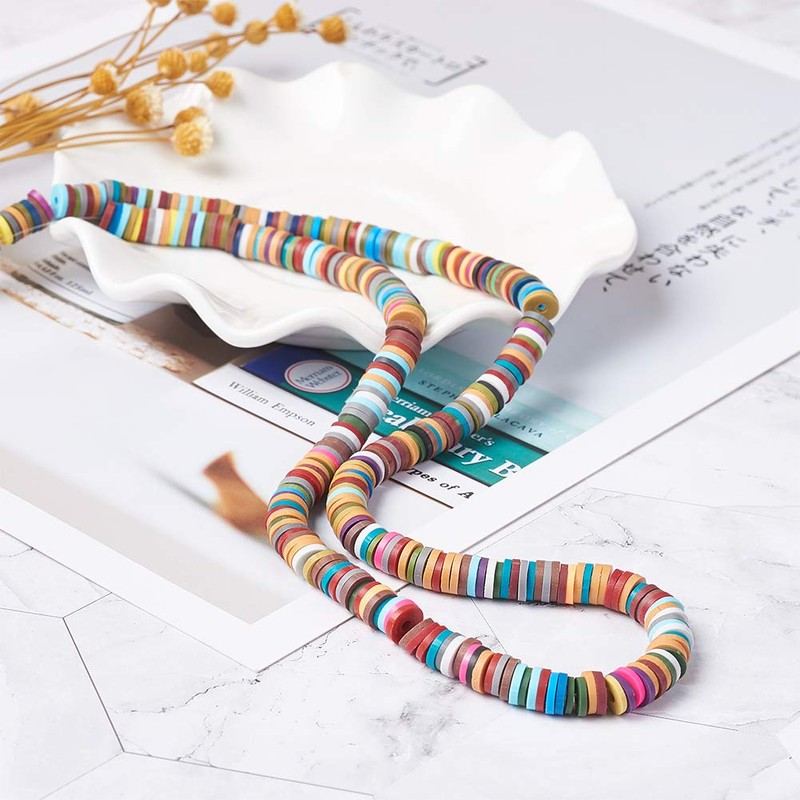 Craftdady Heishi Clay Beads Polymer Clay Spacer Flat Round Disc