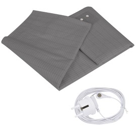 Grounding Bed Sheet, Grounding Mat, Grounding Sheet with Silver Fiber, Conductive Grounding Sheet for Better Healthy Sleep, Anti-Static Grounding Product with EU Grounding Cable (Grey, 90 x 265 cm)