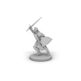 Human Male PAladin Charging Tabletop DND Gaming Miniature