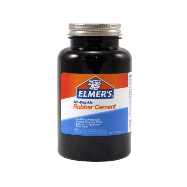Elmer's Rubber Cement, No-Wrinkle, 8 Ounces