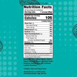 Bariatric Eating Inspire Peanut Butter Cookie 20g Whey Protein Isolate Powder (20 Servings)