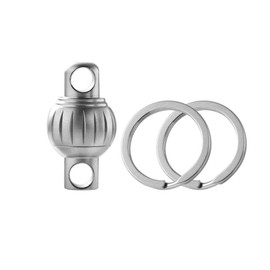 Titanium Rotating Keychain Ring Buckle Key Chain Holder Titanium Alloy Keychain Car Belt EDC Tool for Men and Women, Grey-1, Medium