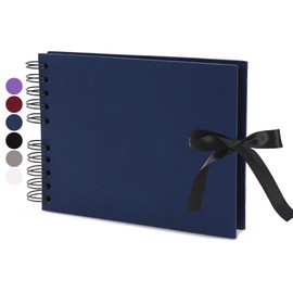 Vienrose DIY Photo Album 24 x 17 cm DIY Photo Book 40 Pages Tissue Ribbon Craft Paper Album for Over 80 10 x 15 Photos Baby Family Valentine's Day Birthday Anniversary Gift