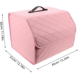 Healifty Organizador Fácil de Limpiar Plegable para Coche de Maletero Maletero de Cuero Artificial Diseño Adorable para Almacenamiento