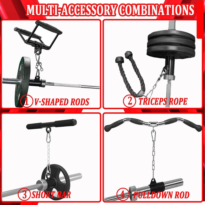 T-bar Row Platform with Chain Full 360°Swivel Eyelet Landmine Attachment