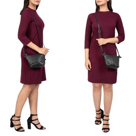 STILORD 'Leila' Mini Handbag Women's Leather Vintage Shoulder Bag Small for Festival Disco Party XS Crossbody Bag Modern for Women Genuine Leather, black, shoulder bag