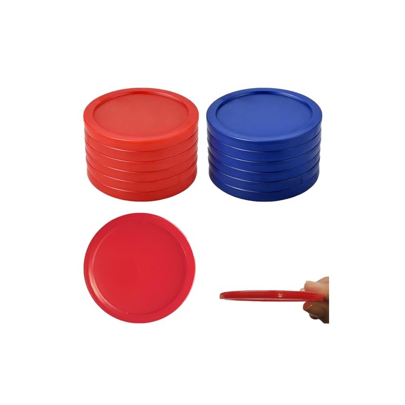 12 Pcs Air Hockey Pucks, Red & Blue 2.5 Inch