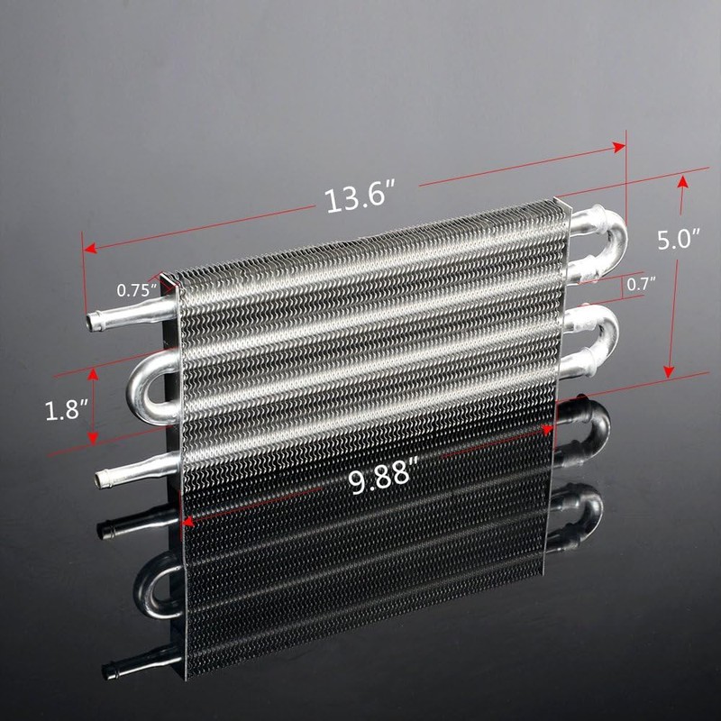 G-PLUS Universal Silver 4 Row AN6 Radiator Remote Aluminum Transmission