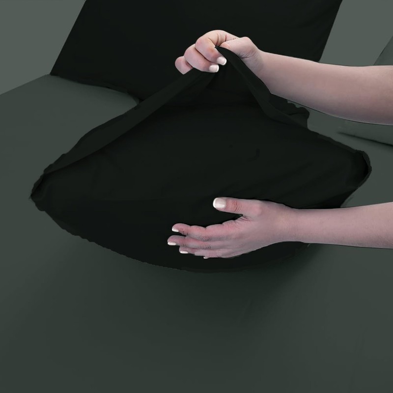 West Midlands Homeware Pillow Cases 2 Pack Black Pillowcases Super