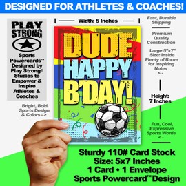 Play Strong SOCCER GIRL Happy Birthday Crushing It! Sports Powercard 1-Pack (5x7) Party Girl Power Sports Birthday Cards Greeting Cards Awesome for Players, Coaches and Fans!