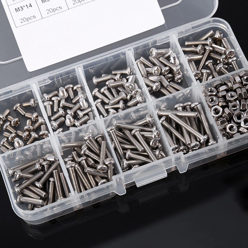 Cross Hole Screw Nut. Phillips Screw Set M3. Ball Screw