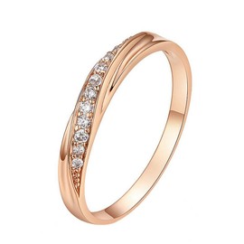 Rockyu Jewelry Brand, Women's Ring, Pink Gold, White Gold, Titanium, Blue, Turquoise, Thin, Zirconia, cubic-zirconia