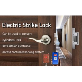 Smart Door Access Control System Electric Strike Lock Kit with Tuya App & Remote Control Stainless Steel Exit Button