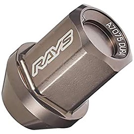 RAYS 74020001109GM Duralumin Lock & Nut Set for L32 5H M12X1.25 Gun Metallic Anodized