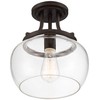 Regency Hill Kristov Industrial Rustic Farmhouse Ceiling Light Semi Flush-Mount