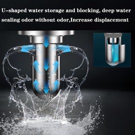 Kitchen Floor Drain backflow Valve, one-Way Anti-Blocking Drainage Valve, intercept impurities Hair Deodorant, 304Stainless Steel, Shower Floor Drain for Bathroom Increase Drainage