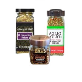 Trader J's Italian Seasoning Blend (One of each, Aglio Olio 1.7 oz, 21 Seasoning Salute 2.2oz & Soffritto 2.7 oz